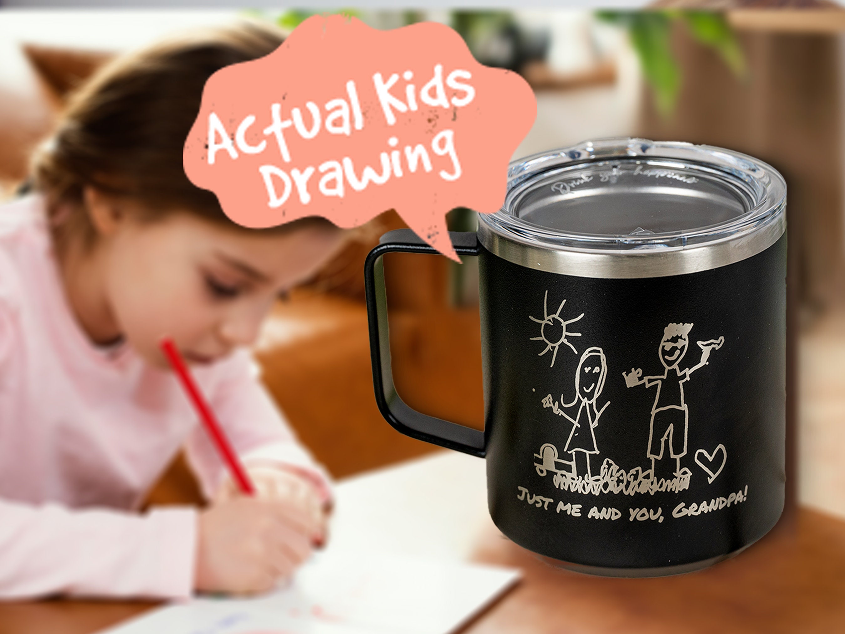 Child's Handwriting / Artwork / Drawing Custom Engraved YETI Tumbler –  Sunny Box