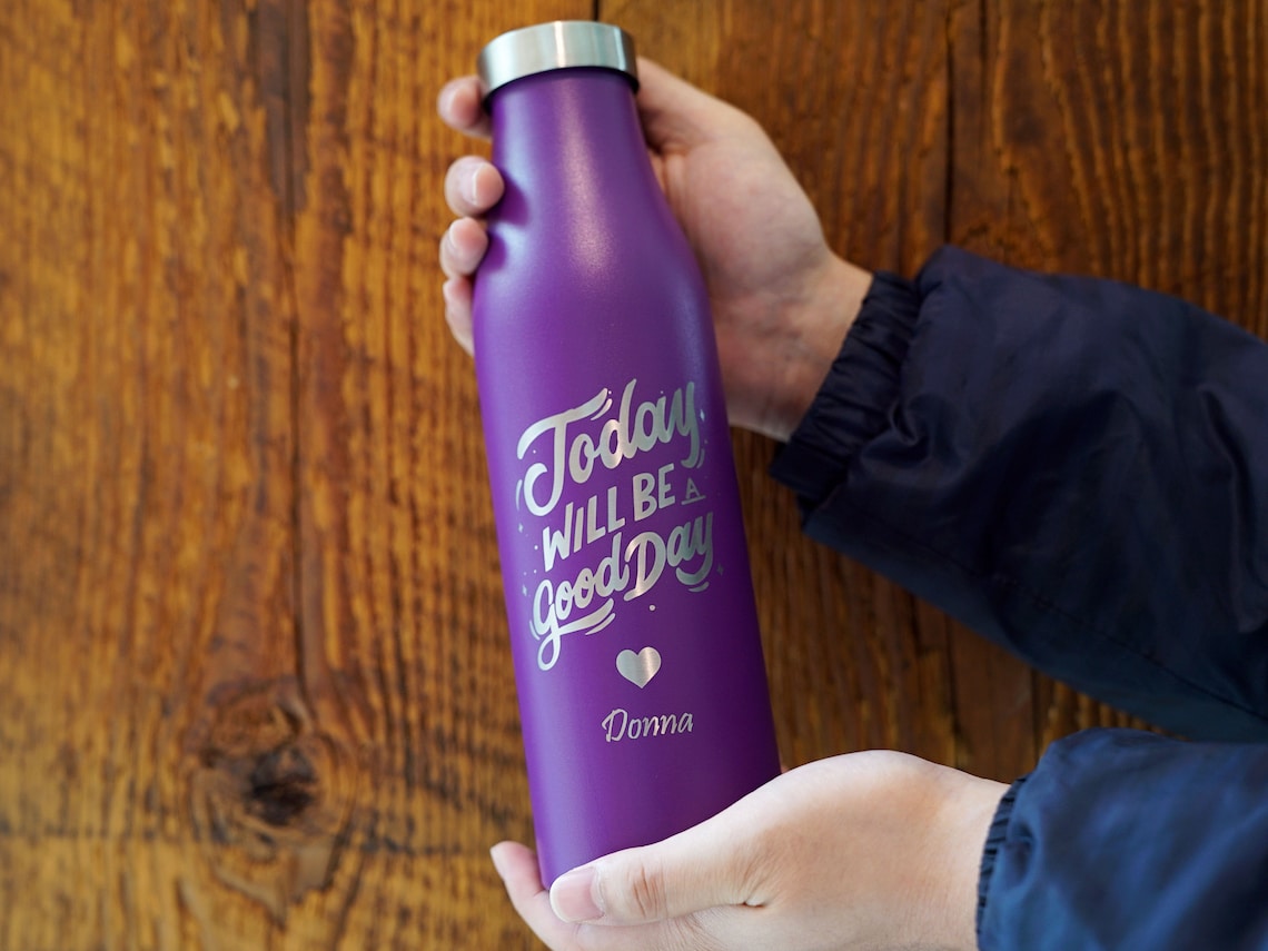 Custom Water Bottle With Quote 21 oz Motivational Saying Etsy