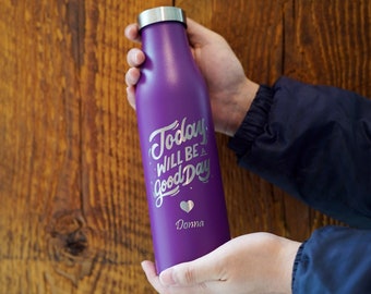 Custom Water Bottle With Quote 21 oz, Motivational Saying Water Bottle, Insulated Water Bottle, Gift For Men • R210GR
