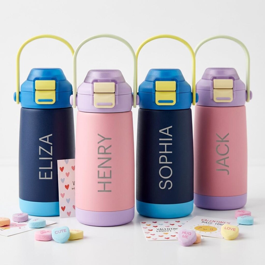 Personalized Kids Water Bottle, Custom Name Engraved, Insulated ...