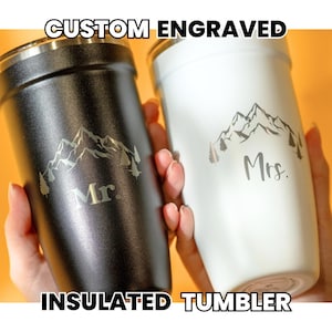 Personalized Anniversary Tumblers, Matching Gifts, Wedding Favour, Engraved Couples Gift, Insulated Travel Mug, Custom Coffee Cup P16