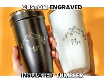 Personalized Anniversary Tumblers, Matching Gifts, Wedding Favour, Engraved Couples Gift, Insulated Travel Mug, Custom Coffee Cup P16