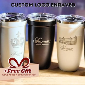 Custom Logo Tumbler, Business Logo Engraved Tumbler, Corporate Gifts, Bulk Christmas Gifts, Christmas Gifts for Employees, P160LO