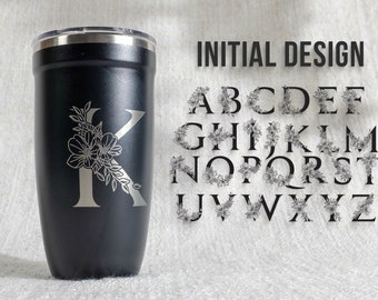 Initial Coffee Mug, Gift for Her, Gift for Bridesmaid, Personalized Tumbler Design, Unique Gift Idea • P160NA