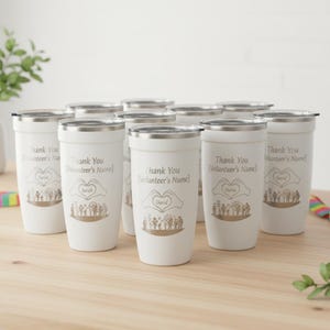 Volunteer Appreciation Gift Custom Engraved Tumbler Personalized Thank You Bulk
