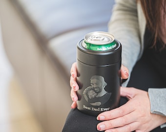 Custom Standard Can Cooler | Personalized Gifts for Dad | Custom Photo Engraving | Insulated Can Cozy | Fathers Day Gift | L12