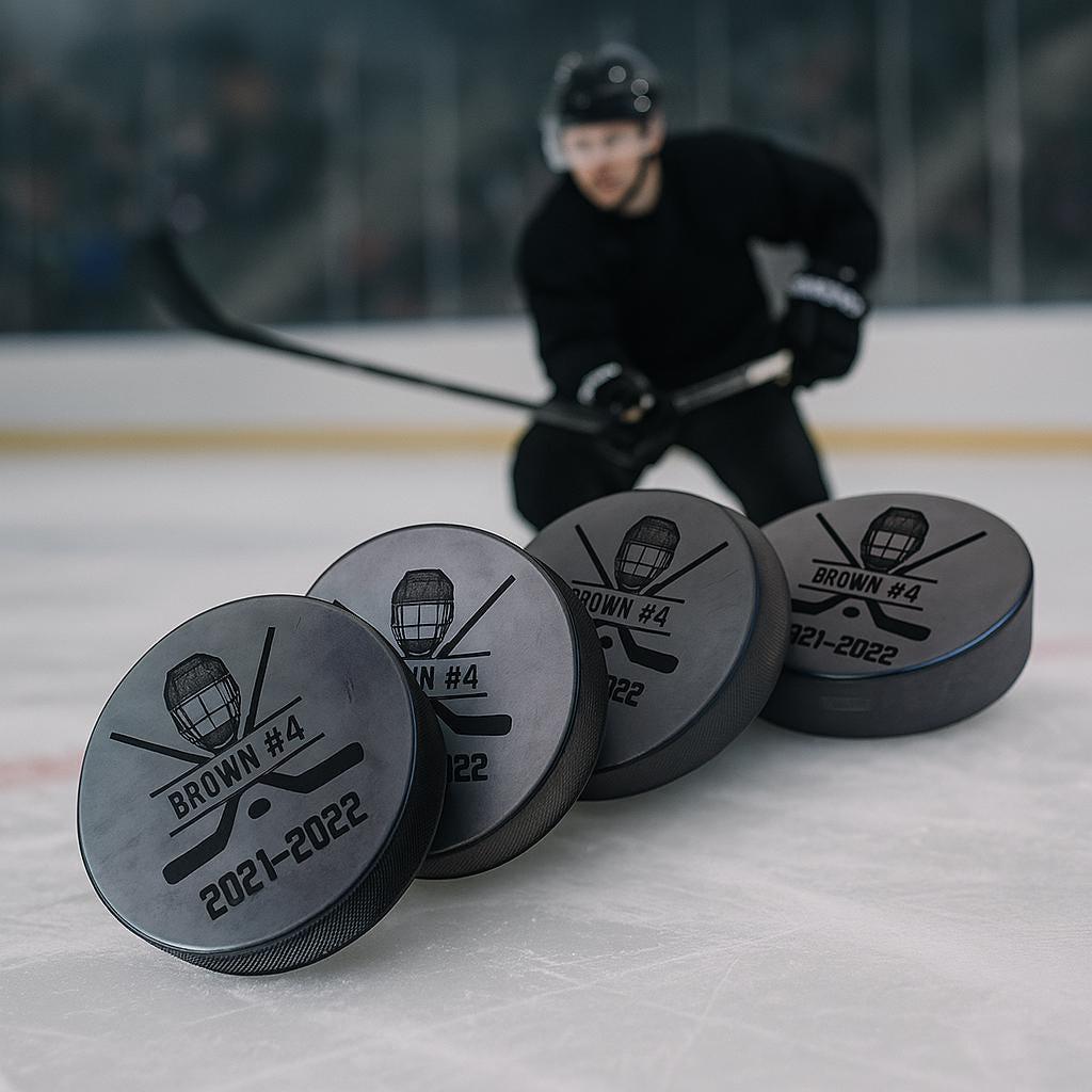 Custom Logo Hockey Pucks Bulk • Engraved Corporate Gifts • Sales ...