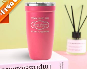 Caneca Adventure Mug com logotipo gravado, copo térmico personalizado para viagem, caneca de café para camping em grande quantidade, recipiente térmico durável para bebidas, lembrancinha de casamento para padrinhos