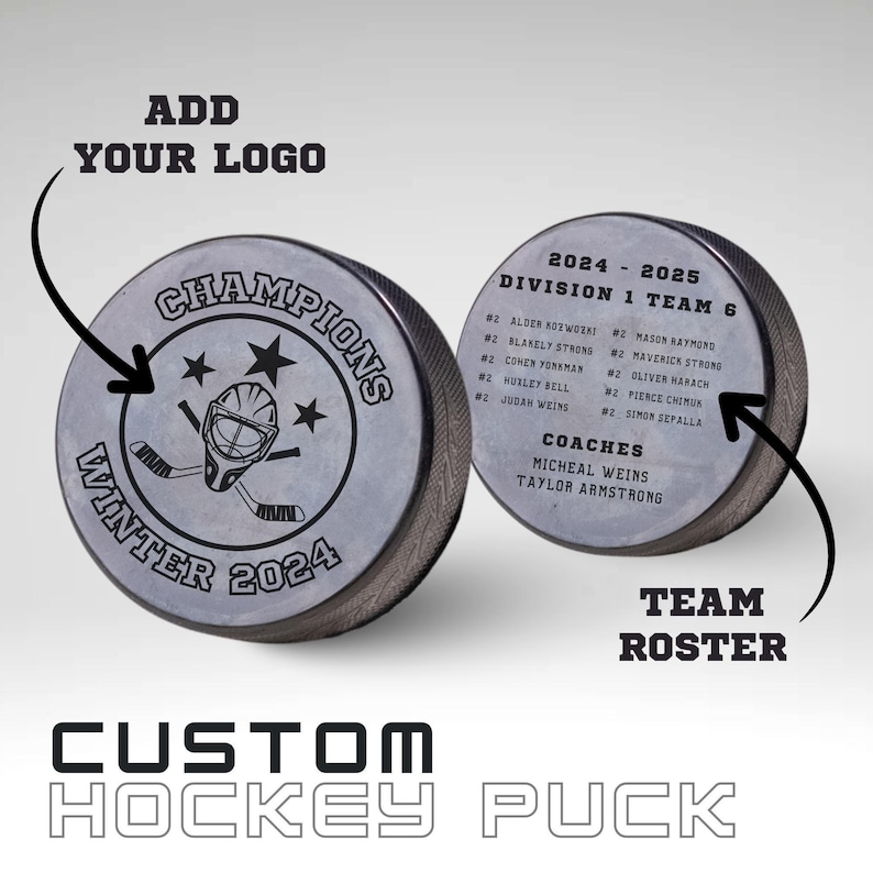 Custom Logo Hockey Pucks Bulk • Engraved Corporate Gifts • Sales ...