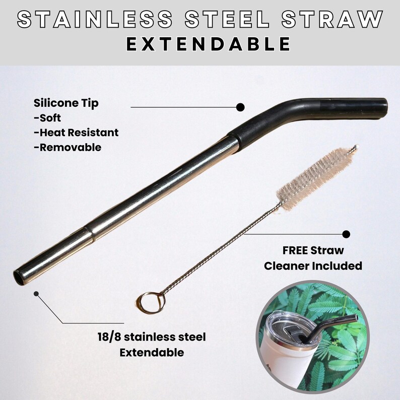 a picture of a stainless steel straw extender