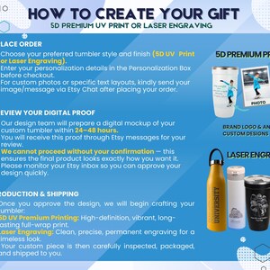 Custom tumbler with 5D UV print or laser engraving. Perfect for personalized gifts, featuring vibrant full-wrap prints or clean, permanent engraving on durable drinkware. Choose your style and add photos or text.
