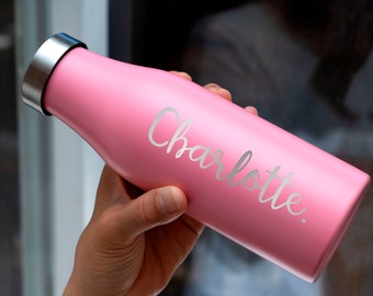 Kids Engraved Water Bottle, Personalized Water Bottle 14oz, Personalized Water Bottle Kids, Custom Name Engraved Bottle • R140VE