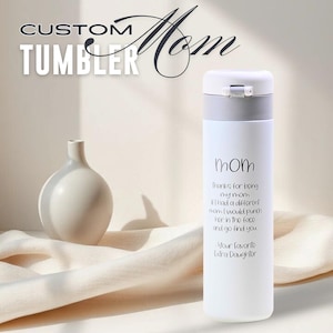 Personalized Tumbler, Laser Engraved Mug, Travel Tumbler, Custom Skinny Cup, Insulated Drinkware Gift, Unique Message for Mom or Grandma E16