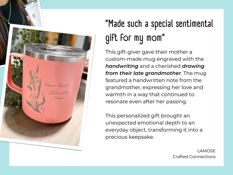 Custom Engraved Tumbler for Mom Reusable Stainless Steel Straw Available W16 image 3