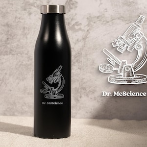 Mikroskop Design Wasserflasche • Mikroskopie • Biologe • Wissenschaftler • Wissenschaft Geschenk • Geschenk für Doktor • R210GR