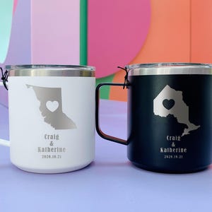 Kundenspezifische Karte Tasse 18oz, personalisierte Kaffeetasse, Edelstahl Landeskarte Becher, Hochzeitsgastgeschenke, personalisierte Partytassen • H180GR