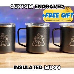 Taza de café con logotipo personalizado • Taza de viaje grabada con tapa • Tazas de oficina con logotipo • Regalos para empleados • Regalo de agradecimiento al personal • H12 H18