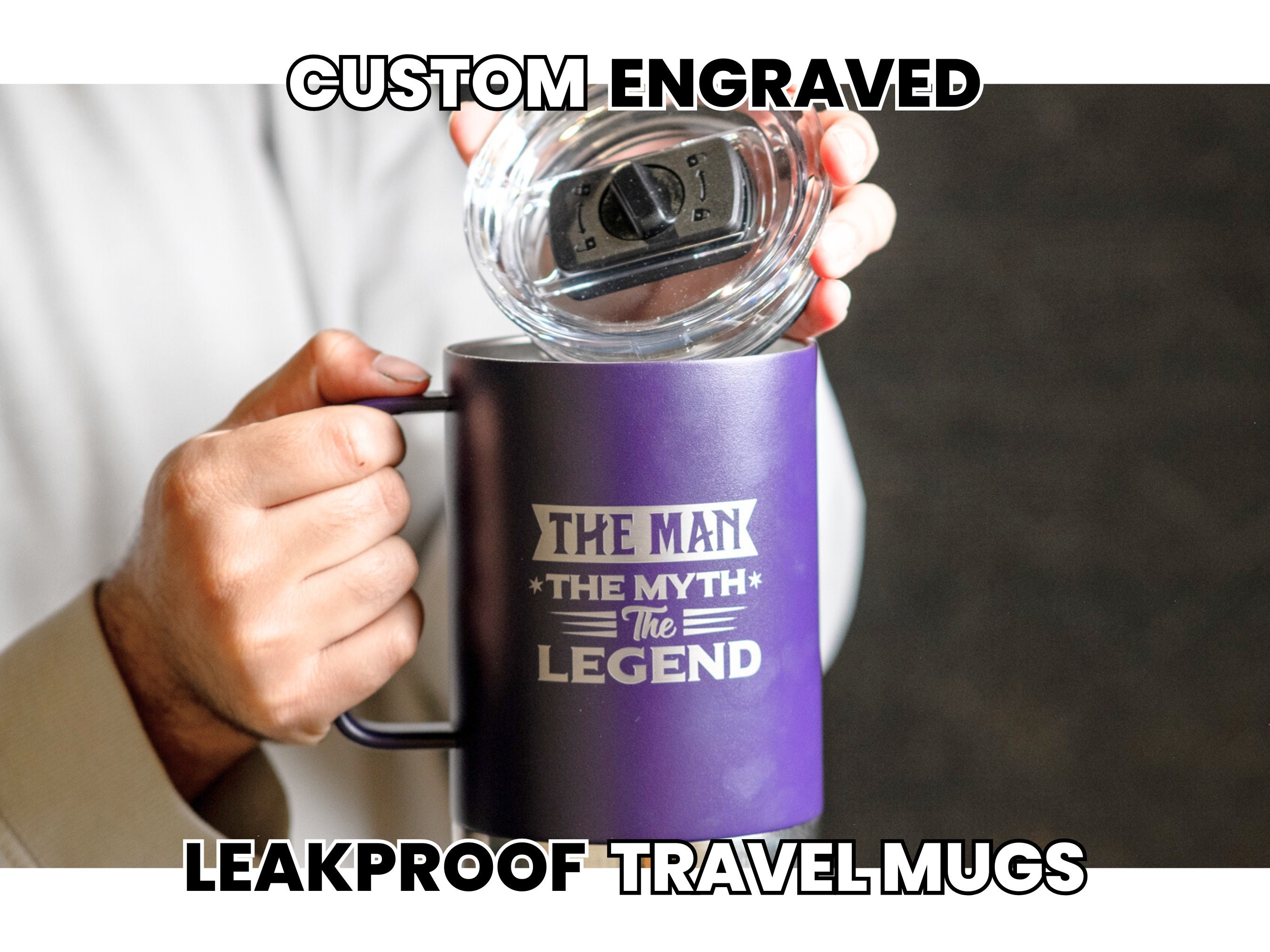 Personalized Travel Mugs for Dad Gifts for Him Dad's Coffee Mug Insulated  Leakproof Stainless Steel Mug Metal Mugs for Men HPM24 