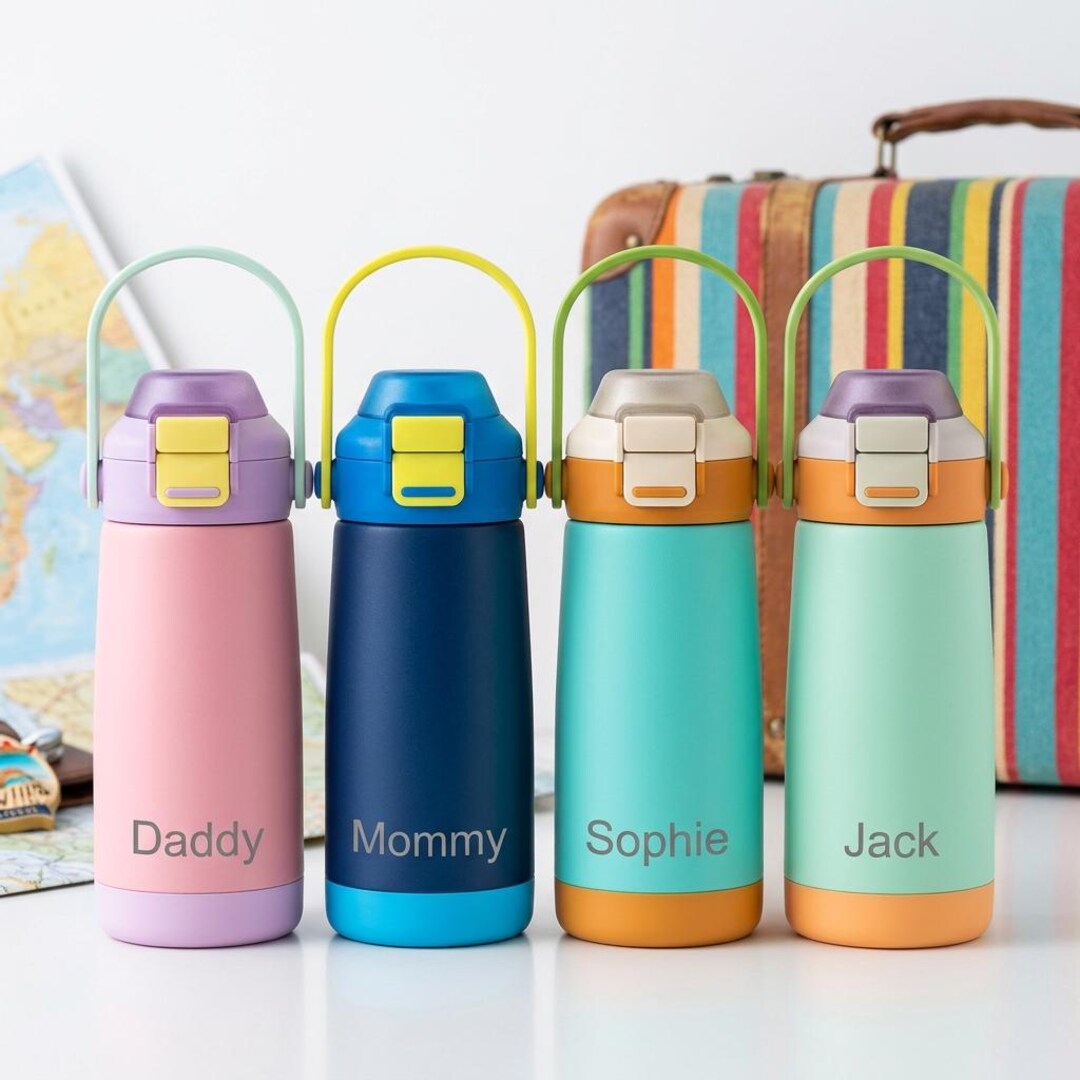 Personalized Kids Water Bottle, Custom Name Engraved, Insulated ...