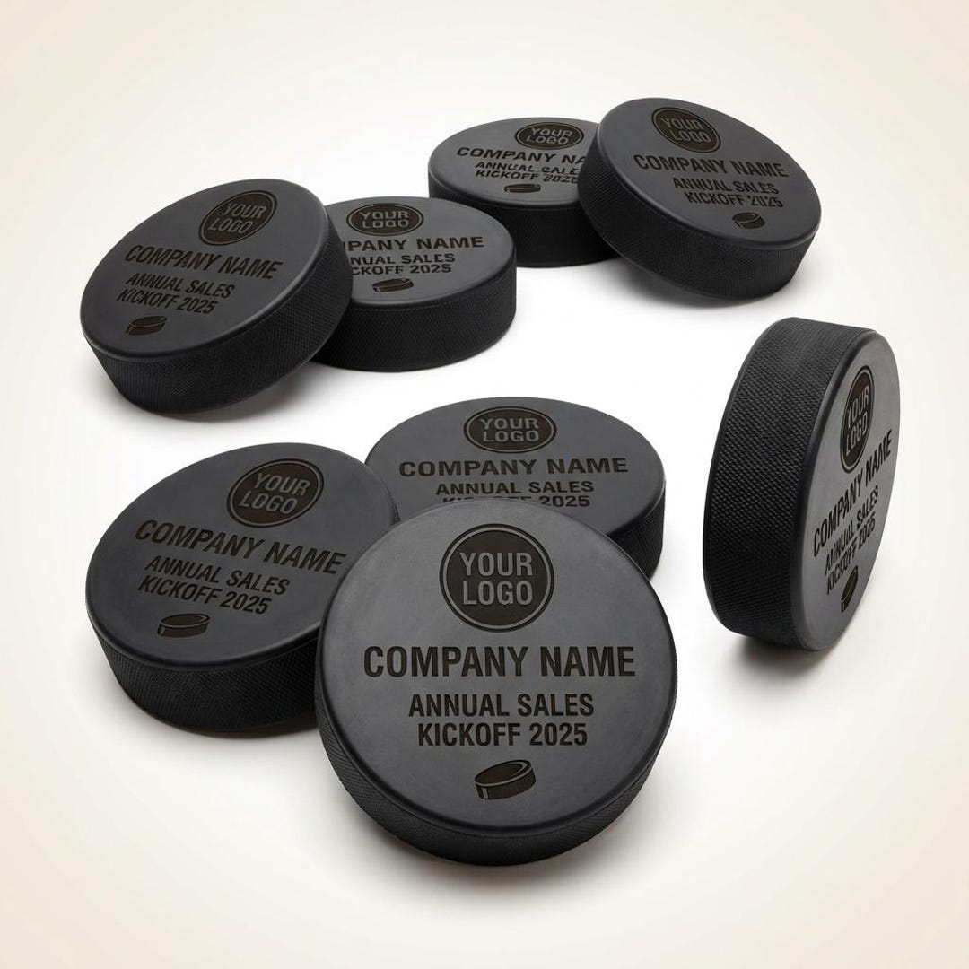 Custom Logo Hockey Pucks Bulk • Engraved Corporate Gifts • Sales ...