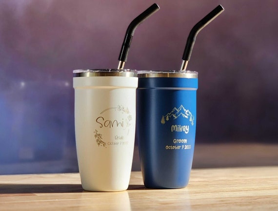Personalized Groomsman tumbler gifts for men custom cups with straws  insulated wedding tumblers