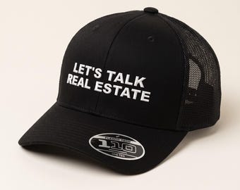 Real Estate Agent Hat, Custom Embroidered Trucker Cap, Open House Swag, Real Estate Gift, Brokerage Team Hats, Personalized Agent Hat