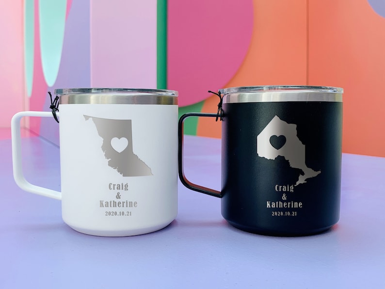 Insulated Steel Mug 18 oz. Personalized Coffee Mug Laser Engraved Gift Bridesmaids Cup in Bulk Groomsmen Gift Mother of The Bride Mug