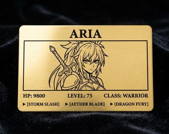 Custom paar goud metallic ruilkaart jubileumcadeau gepersonaliseerd anime portret lasergegraveerd