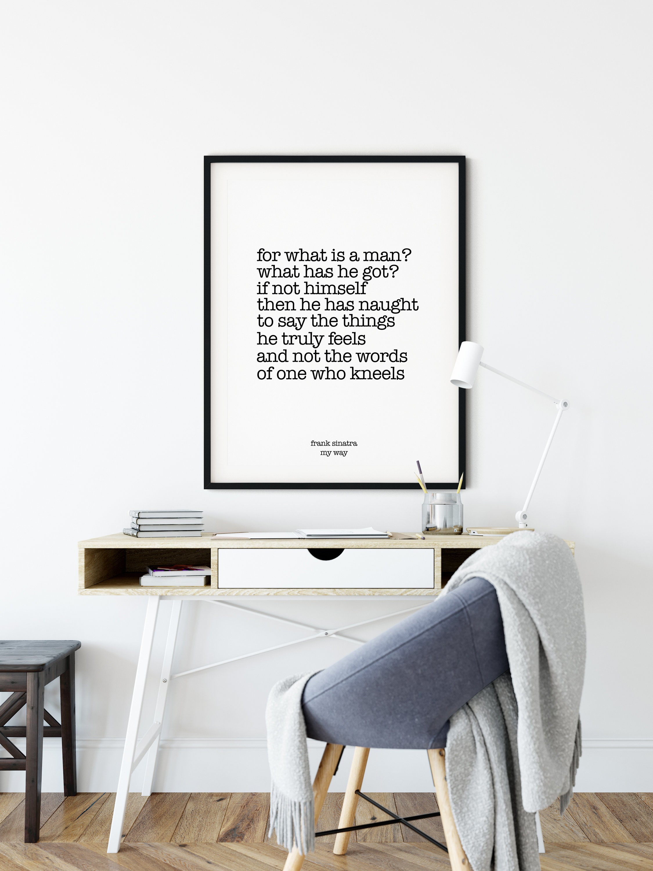 Frank Sinatra Song Lyrics Print My Way Quote Print Wall | Etsy
