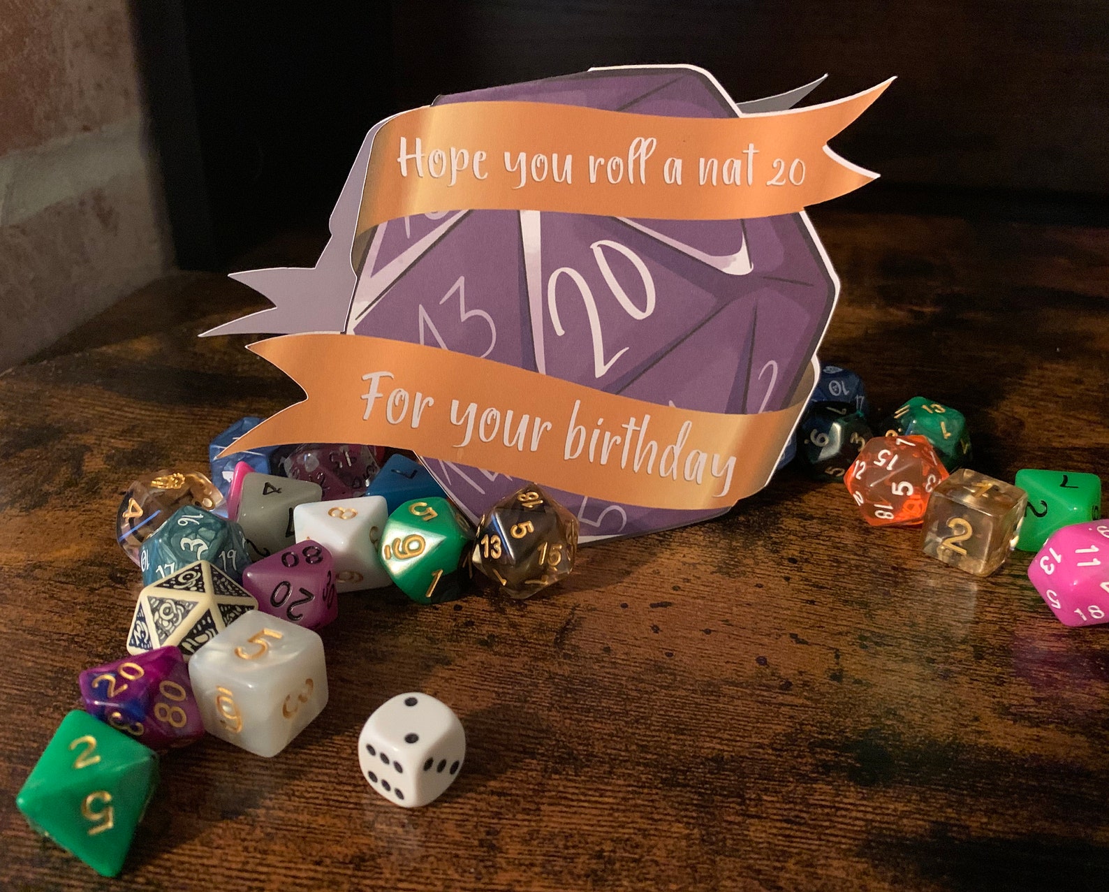 D&D Birthday Card DnD Dice Cut Out Card Dungeons and Dragons | Etsy
