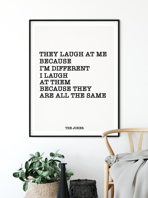La Citation Du Film Joker Ils Rient De Moi Parce Que Je Suis Etsy