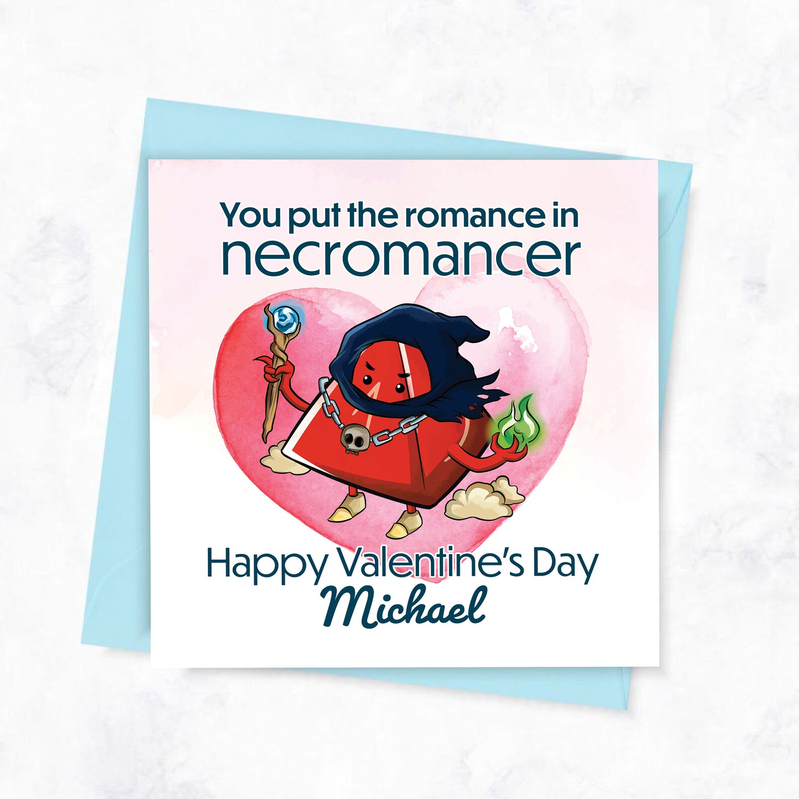 Necromancer D&D Valentine's Day Card Dnd Valentines Etsy