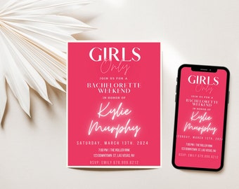 Bachelorette Party Invitation, Digital Download, Maid of Honor, Editable, Wedding, Party Invitation