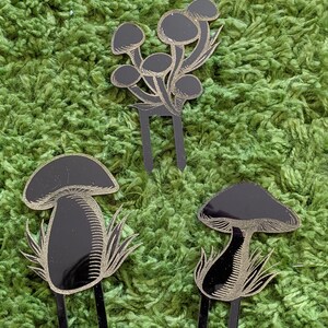 Mushroom Trellis Plant Set Acessorie - WOODEN or BLACK ACRYLIC imagem 3