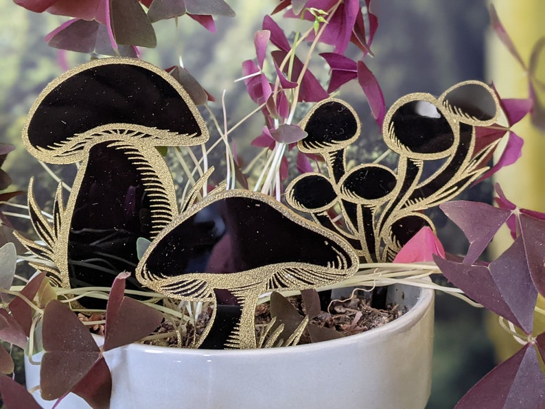 Mushroom Trellis Plant Set Acessorie - WOODEN or BLACK ACRYLIC imagem 7