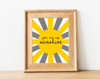 You Are My Sunshine Kids Wall Art Wall art, Kids Wall Art, Colorful Nursery Decor, Nursery Print, Kids Poster, Childs Art, Inspiring Art