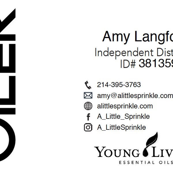 Young Living Business Cards - Etsy