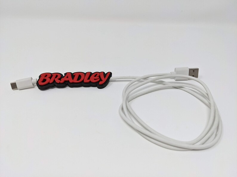Charging Cord Name Tag iPhone Android Cable Organizer Etsy