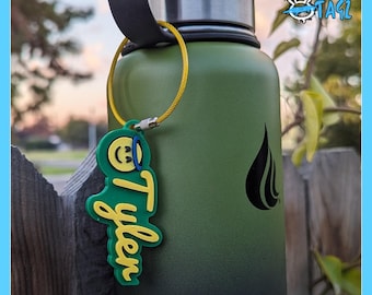 Water Bottle Name Tag, Durable Personalized Kids Keychain