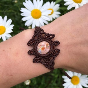 Leaf Opal Macrame Bracelet