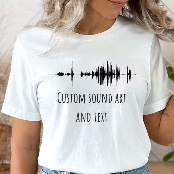 Soundwave Art Shirt Personalized Soundwave Shirt, Sound Wave Tshirt, Perzonalied Voice Art, Song Music Heartbeat Voice Mothers Day Gift