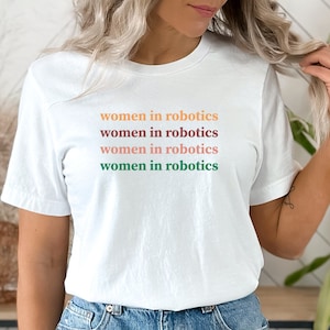 Women In Robotics Retro Design Shirt für Frauen in Robotik Industrie Geschenk für Roboter ingenieur T shirt Student Robotics Major Geschenk T Shirt