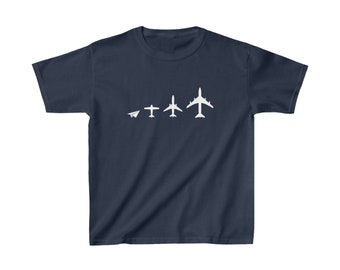 Kids Aviation Shirt, Pilot Evolution Shirt, Future Airplane Pilot Gift, Flight Instructor Shirt, Gift For Pilot Kids, Kids Birthday Gift
