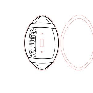 Football Light switch plate cover  Laser cutting template SVG file