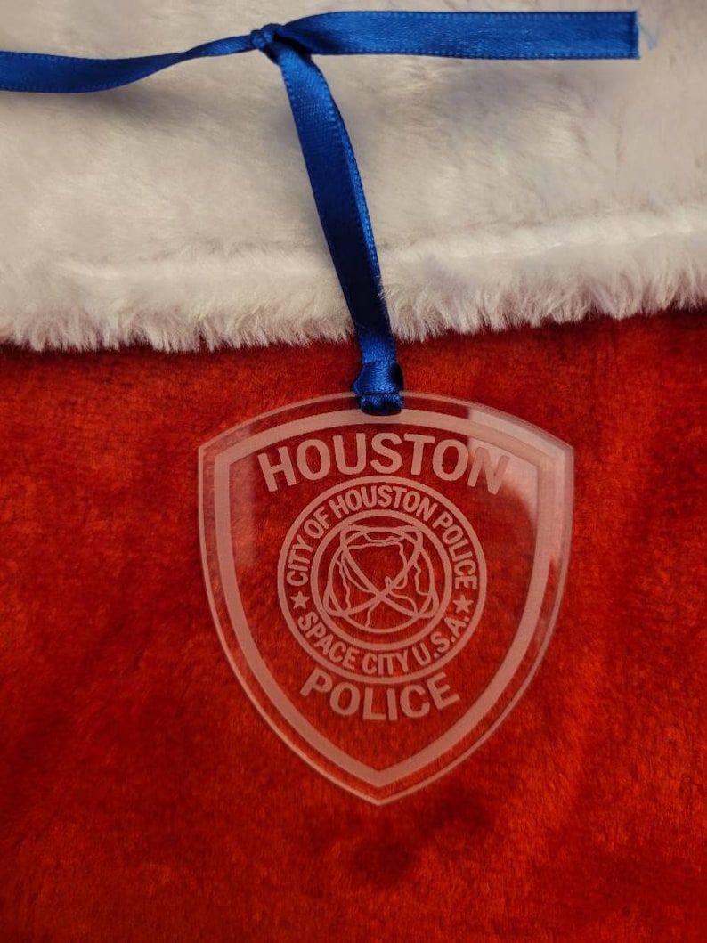 Houston Texas Police Department Logo Christmas Tree Ornament Etsy