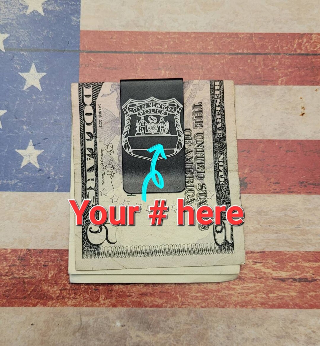 Black Stainless Steel Police Badge Personalized Badge Money Clip. Etsy