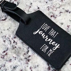 Love that Journey for Me Leather Luggage Tag image 1