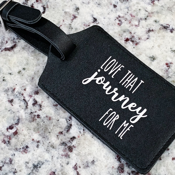 Love that Journey for Me Leather Luggage Tag