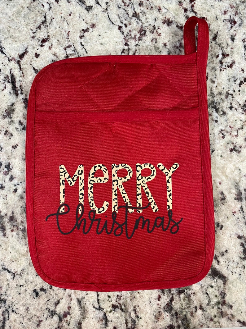 Merry Christmas Potholder - Etsy