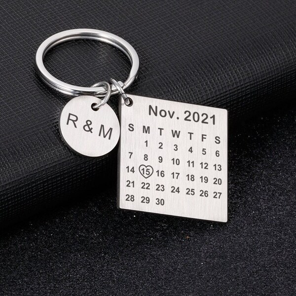 Calendar Keychain Etsy